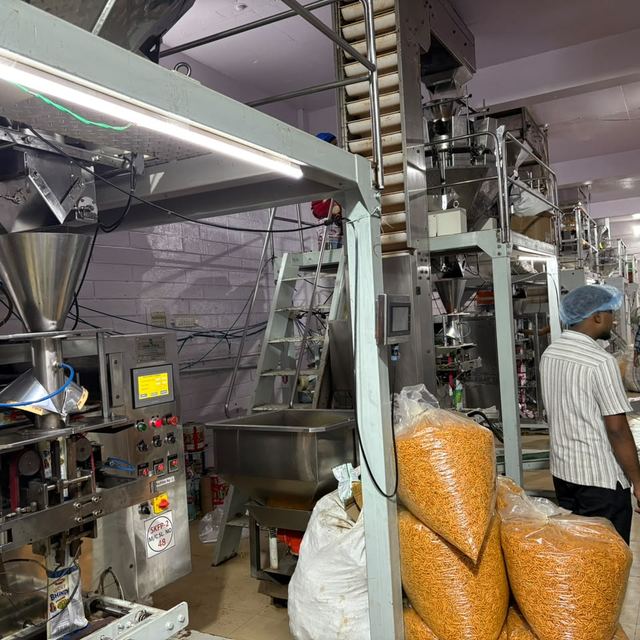 Packing machines on the snacks line